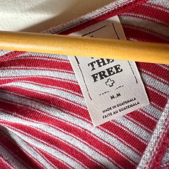 We The Free Striped Frenchie Dress Soft Knit T-Shirt 100% Cotton Size Medium - Picture 7 of 9